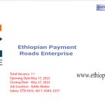 Ethiopian Payment Roads Enterprise New Job Vacancy 2022